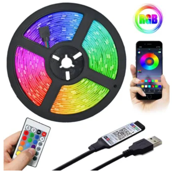 Luces LED Inteligentes + Decorativas + Bluetooth + Music Sync + 5 Mts.