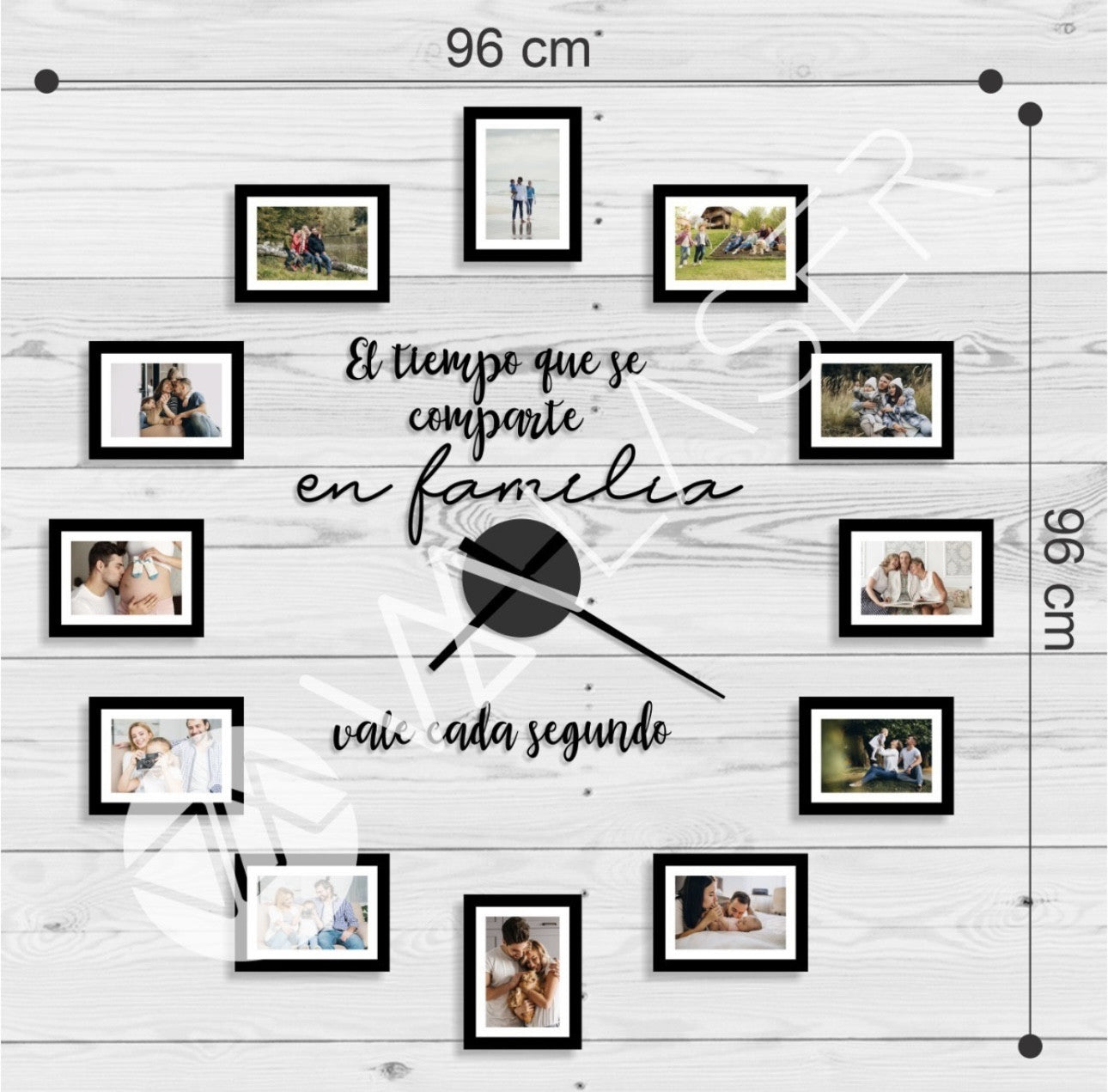 Reloj decorativo porta-retrato familiar